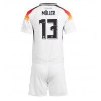 Echipament fotbal Germania Thomas Muller #13 Tricou Acasa European 2024 pentru copii maneca scurta (+ Pantaloni scurti)